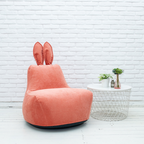 Кролик M микровельвет (тёмно-персиковый)