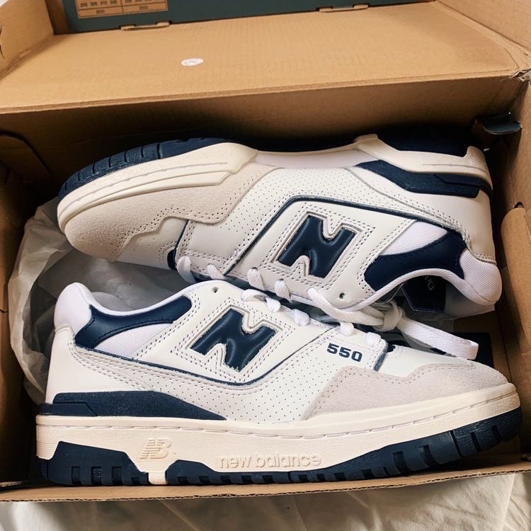 aime leon dore x new balance 550 white navy