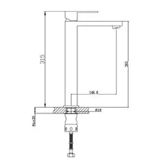 Смеситель для раковины высокий HAIBA HB11803-2 сталь