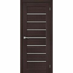 Купить Межкомнатная дверь экошпон Bravo-22 Wenge Melinga стекло белое