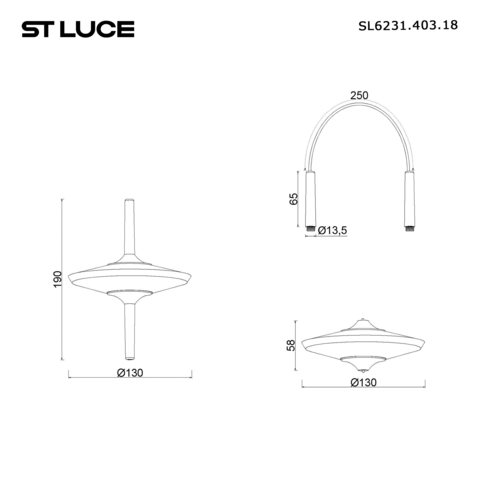 Светильник подвесной ST Luce Zenith SL6231.403.18