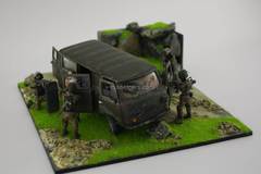 Diorama Anti-Terrorist Operation Chechnya UAZ-452 1:43 Handmade