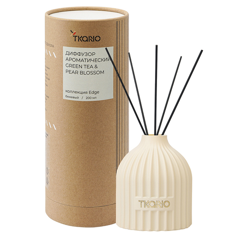 Диффузор ароматический 200мл Tkano Edge Green tea & Pear blossom бежевый