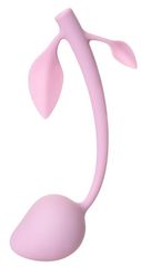 Розовый силиконовый вагинальный шарик с лепесточками - 
