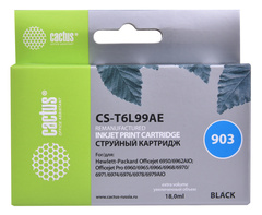 Картридж струйный Cactus CS-T6L99AE №903(есть ограничения по прошивке) черный (18мл) для HP OJP 6950, 6960, 6970