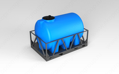 Емкость пищевая в обрешетке ЭкоПром H 2000 л. горизонтальная (213x133x144см;синий) - арт.555724