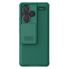 Чехол зеленого цвета с защитной шторкой для камеры от Nillkin на смартфон Xiaomi Redmi Note 13 Pro+ 5G, серия CamShield Pro Case