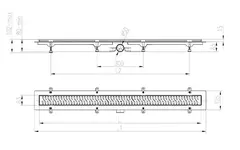 Трап линейный для пола, боковой слив, золото MCH CH950/50MN1ZL