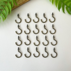 Крючок с резьбой винтовой, металлическая фурнитура, Бронзовый, 2*3,2 см, набор 20 шт.