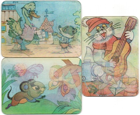 №13 Набор из 3 стерео Календариков. Мультфильмы СССР 1985, 1989, 1990 год