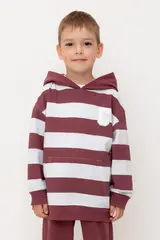 джемпер  для мальчика  КР 302693-1/красно-коричневый,полоска к536