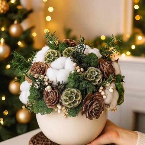 Интерьерная зимняя новогодняя композиция 