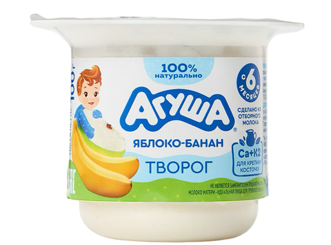 Творог Агуша 3,9% яблоко банан 100г, шт
