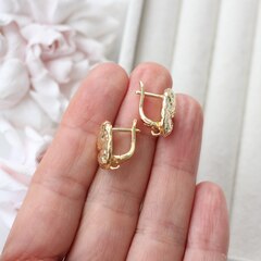 Швензы фриформ 16*12 мм с английским замком, позолота, Ш129