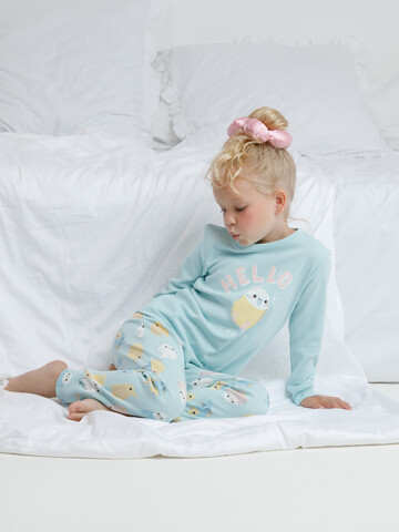 пижама  для девочки  К 1541/морозный шалфей,цв.попугайчики