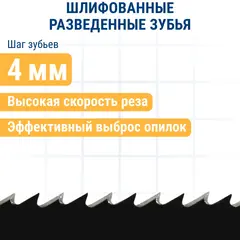 Пилки для лобзика по дереву, ДСП ПРАКТИКА тип T244D 100 х 75 мм, грубый рез, HCS (2шт.) (034-564)