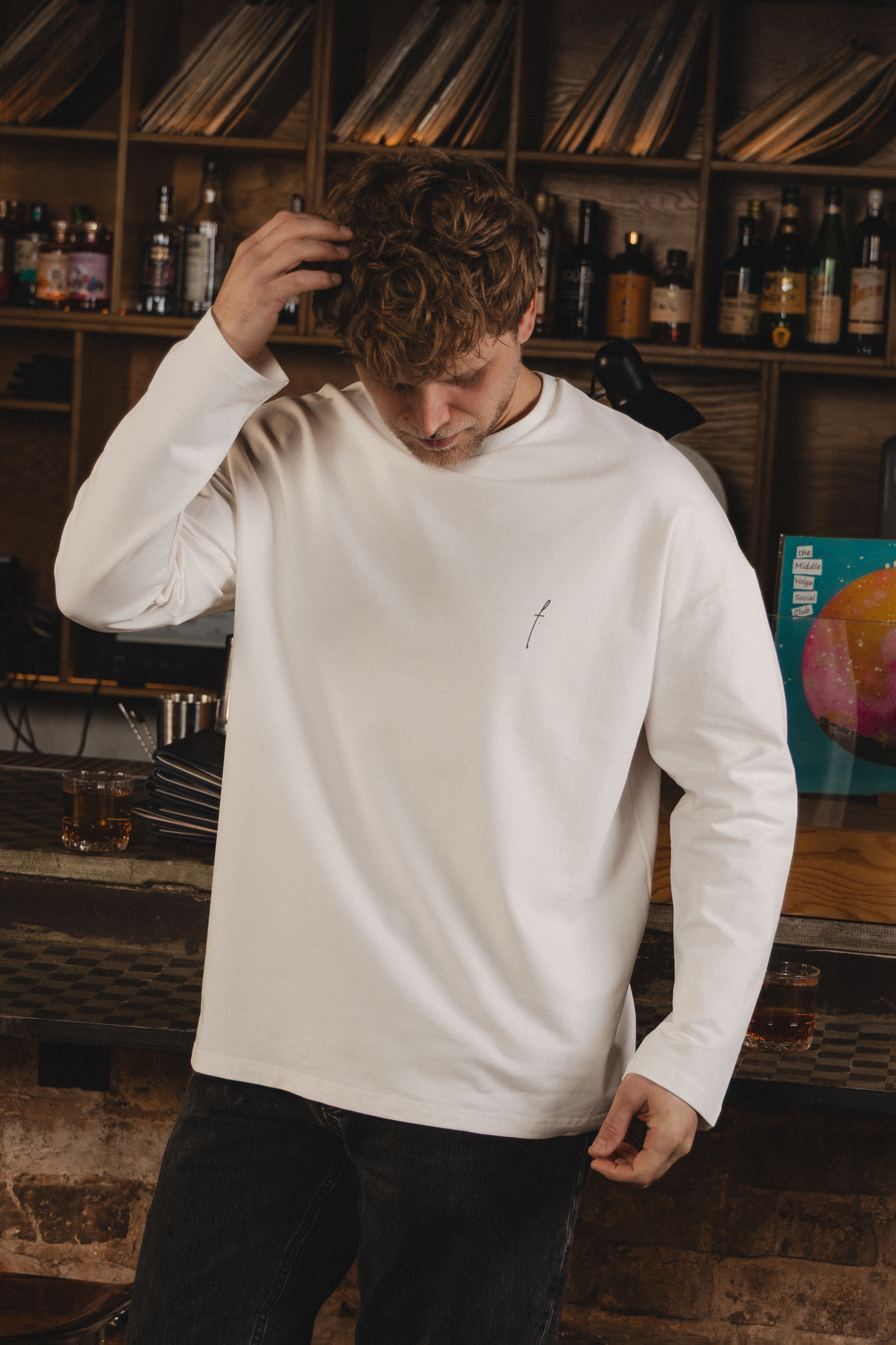 Лонгслив FRANSY мужской, молочный