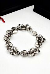 Браслет сердце из стали с посеребрением style by CHROME HEARTS