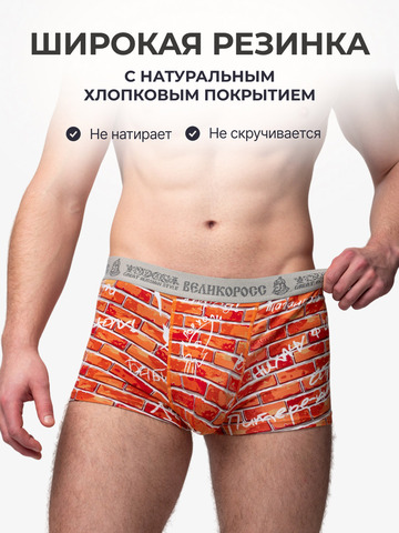 Мужские трусы боксеры «Кирпичная стена»