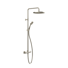 Gessi Emporio shower 35183#149 Душевая система, с верхним душем, термостатическим смесителем, штанга, шланг, ручно душ, цвет: Finox Brushed Nickel фото