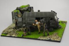 Diorama Anti-Terrorist Operation Chechnya UAZ-452 1:43 Handmade