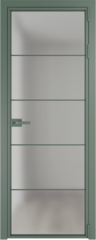 Алюминиевая дверь 5AX зелёный воск остеклённая