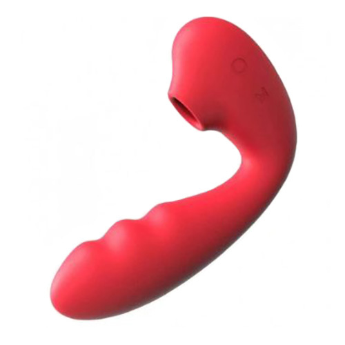 Красный вибратор 13см с вакуумной стимуляцией и нагревом BeYourLover Tara Red TW05R