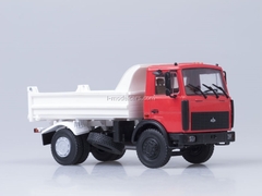 MAZ-5551 tipper later cabin 1988 low body red-white AutoHistory 1:43