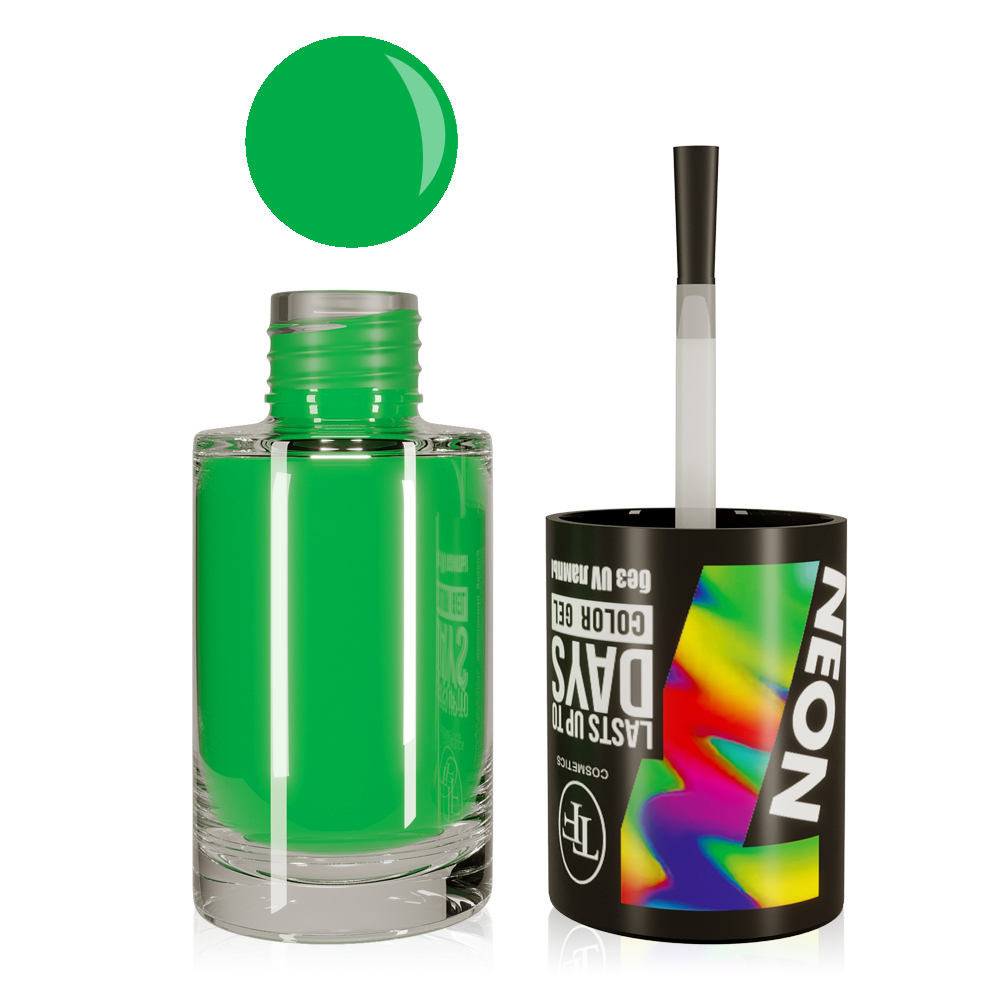 TF Лак для ногтей COLOR GEL  тон 318/ NEON/ Green Splash/насыщенный зеленый яркий 8мл