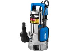 ЗУБР 1100 Вт, дренажный насос для грязной воды, корпус - нерж. сталь, Профессионал (НПГ-Т3-1100-С)