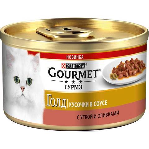 Gourmet Gold консервы для кошек паштет (утка, оливки) 85 г