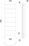 Полотенцесушитель Terminus Классик П8 400х850 левый электро