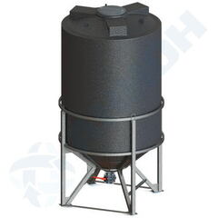 Бункер 11500 л с дыхательным клапаном, с поворотной заслонкой Анион 11500 л. конусный (2300x2300x4370см;черный) - арт.559513