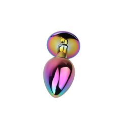 Радужная металлическая пробка Jewelled Metel Butt Plug - 7,1 см. - 