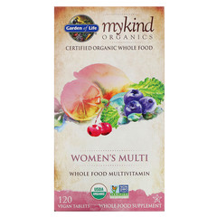 Garden of Life, KIND Organics, Мультивитамины для женщин, 120 веганских таблеток