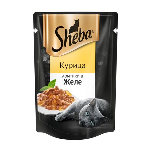 Sheba пауч для взрослых кошек (курица в желе) 85г