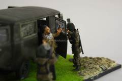 Diorama Anti-Terrorist Operation Chechnya UAZ-452 1:43 Handmade