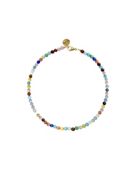 Колье из бусин камня ( cat eye multicolor )