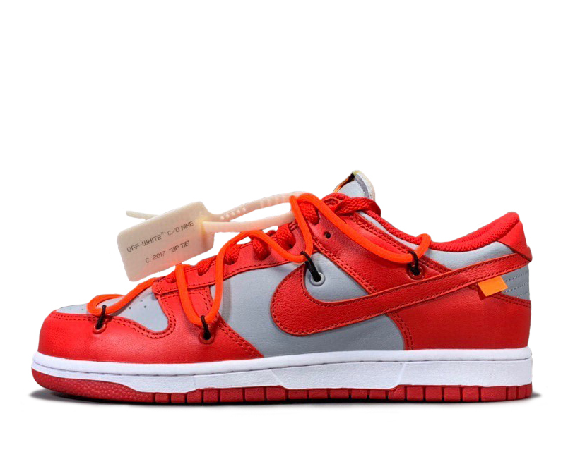 dunk low red off white