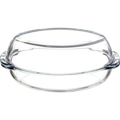 Форма для выпечки стекло, 19.5х35х7 см, 2.25 л, овал, с крыш, Borcam, 59022