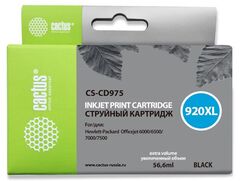Картридж струйный Cactus CS-CD975 №920XL черный (56.6мл) для HP DJ 6000, 6500, 7000, 7500