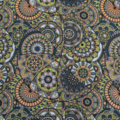 Атлас Армани стрейч принт, 90 гр/м2, 145 см, зеленый