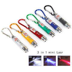 Лазер - Фонарик 3в1, цвета в ассортименте, в уп 24шт. цена за шт.