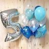 Воздушный шар (40''/102 см) Цифра, 5, Серебро, 1 шт.