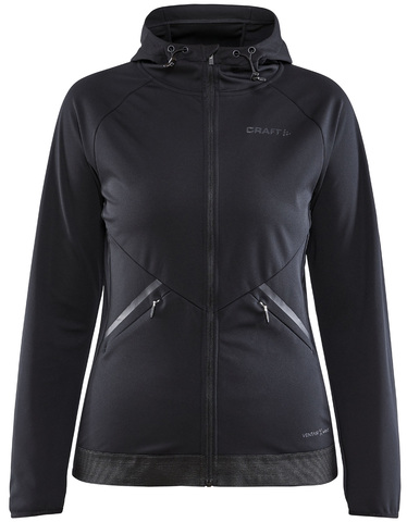 Утепленная ветрозащитная куртка с капюшоном для бега Craft Glide Hood Black женская