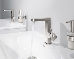 Смеситель для раковины GROHE Plus с донным клапаном, поворотный излив, M-Size, хром (23871003)
