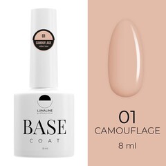 Базовое камуфлирующее покрытие для гель-лака LUNA LINE Camouflage Rubber (10 ml) №1