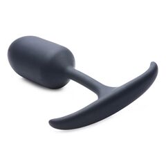 Черная анальная пробка с утяжелением Premium Silicone Weighted Anal Plug Medium - 14 см. - 