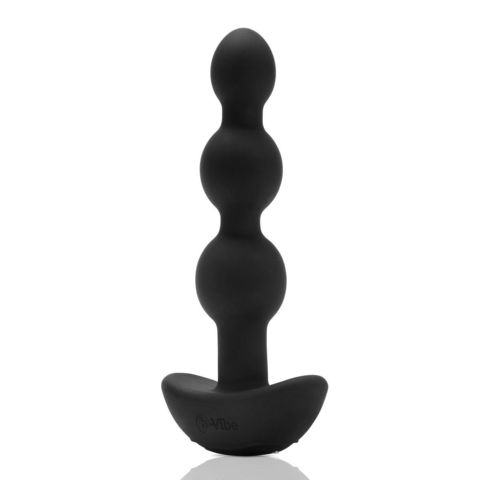 Чёрная анальная виброёлочка TRIPLET ANAL BEADS BLACK - 14 см. - b-Vibe BV-005-BLK