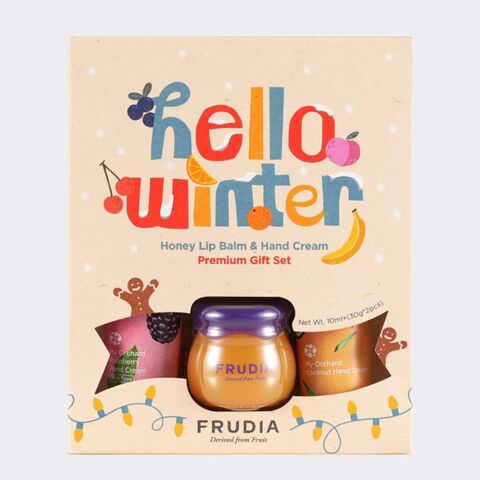 FRUDIA Подарочный набор Зимний Hello Winter №2 / Honey Lip Balm & Hand Cream Gift Set